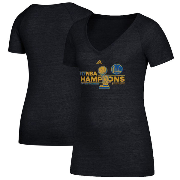 Women's Golden State Warriors adidas 2017 NBA Finals Champions Locker Room T-Shirt - Heathered Black