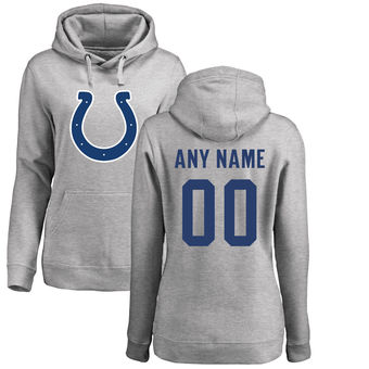 Women's Indianapolis Colts Pro Line Ash Personalized Name & Number Logo Pullover Hoodie