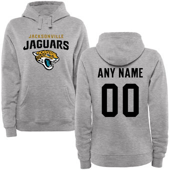 Women's Jacksonville Jaguars Steel Custom Name & Number Wordmark Pullover Hoodie Women's Jacksonville Jaguars Steel Custom Name & Number Wordmark Pullover Hoodie