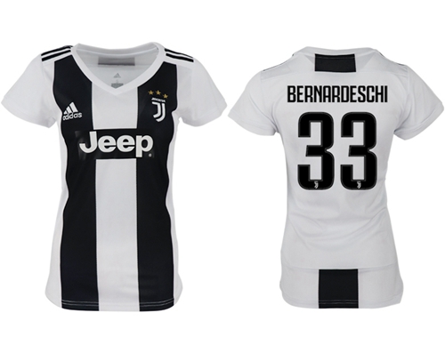 Women's Juventus #33 Bernardeschi Home Soccer Club Jersey Women's Juventus #33 Bernardeschi Home Soccer Club Jersey
