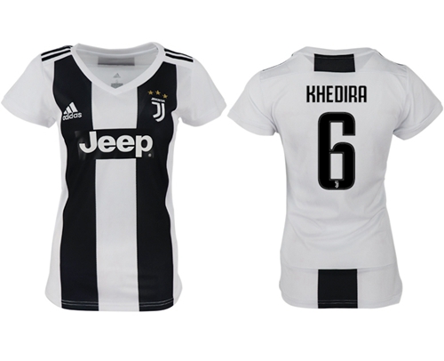 Women's Juventus #6 Khedira Home Soccer Club Jersey Women's Juventus #6 Khedira Home Soccer Club Jersey