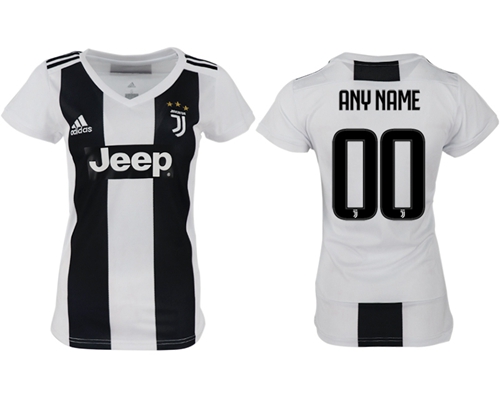 Women's Juventus Personalized Home Soccer Club Jersey Women's Juventus Personalized Home Soccer Club Jersey