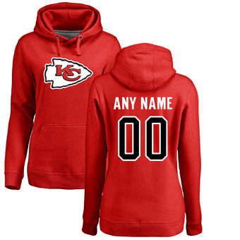 Women's Kansas City Chiefs Pro Line Red Any Name & Number Logo Personalized Pullover Hoodie