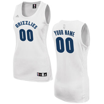 Women's Memphis Grizzlies adidas White Custom Fashion Jersey