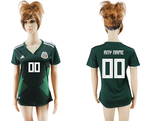 Women's Mexico Personalized Home Soccer Country Jersey