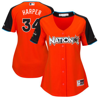Women's National League Nationals Bryce Harper Majestic Orange 2017 MLB All-Star Game Home Run Derby Jersey Women's National League Nationals Bryce Harper Majestic Orange 2017 MLB All-Star Game Home Run Derby Jersey
