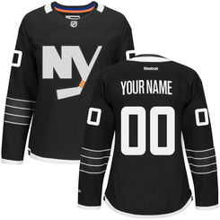 Women's New York Islanders Reebok Black Alternate Premier Custom Jersey