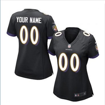 Women's Nike Baltimore Ravens Customized Elite Black Alternate NFL Jersey