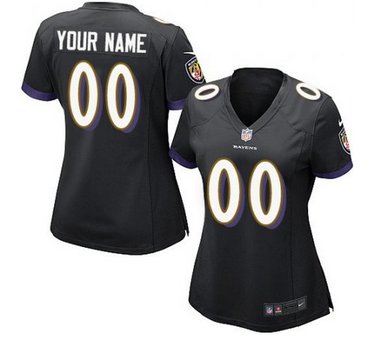 Women's Nike Baltimore Ravens Customized Limited Black Alternate NFL Jersey