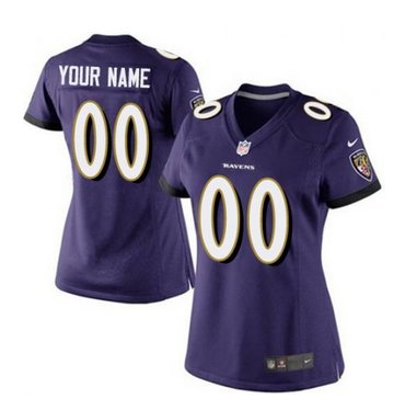 Women's Nike Baltimore Ravens Customized Limited Purple Team Color NFL Jersey