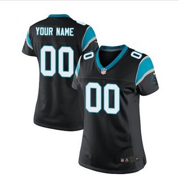 Women's Nike Carolina Panthers Customized Elite Black Team Color NFL Jersey