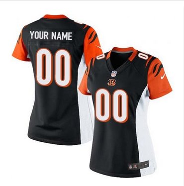 Women's Nike Cincinnati Bengals Customized Elite Black Team Color NFL Jersey Women's Nike Cincinnati Bengals Customized Elite Black Team Color NFL Jersey