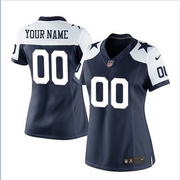 Women's Nike Dallas Cowboys Customized Limited Blue Thanksgiving Alternate NFL Jersey
