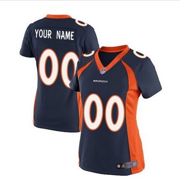 Women's Nike Denver Broncos Customized Elite Navy Blue Alternate NFL Jersey