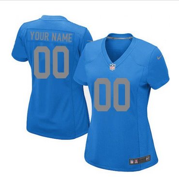 Women's Nike Detroit Lions Customized Elite Blue Alternate NFL Jersey