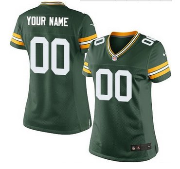 Women's Nike Green Bay Packers Customized Elite Green Team Color NFL Jersey