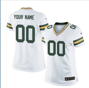 Women's Nike Green Bay Packers Customized Elite White NFL Jersey