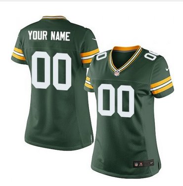 Women's Nike Green Bay Packers Customized Limited Green Team Color NFL Jersey