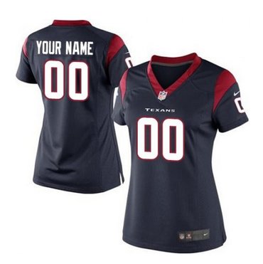 Women's Nike Houston Texans Customized Elite Navy Blue Team Color NFL Jersey