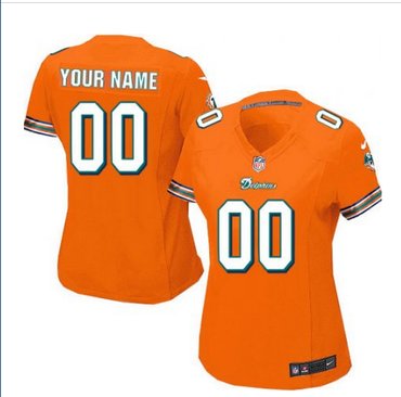 Women's Nike Miami Dolphins Customized Limited Orange Alternate NFL Jersey