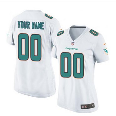 Women's Nike Miami Dolphins Customized Limited White NFL Jersey