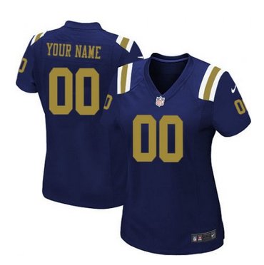 Women's Nike New York Jets Customized Elite Navy Blue Alternate NFL Jersey