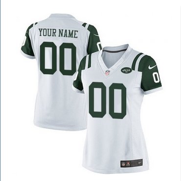 Women's Nike New York Jets Customized Elite White NFL Jersey