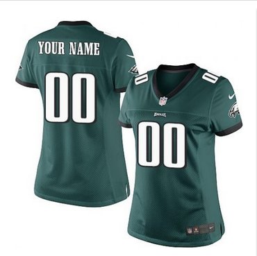 Women's Nike Philadelphia Eagles Customized Elite Midnight Green Team Color NFL Jersey