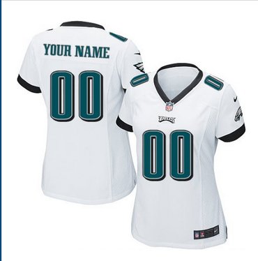 Women's Nike Philadelphia Eagles Customized Elite White NFL Jersey