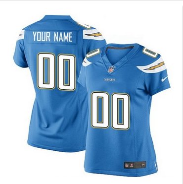 Women's Nike San Diego Chargers Customized Limited Electric Blue Alternate NFL Jersey