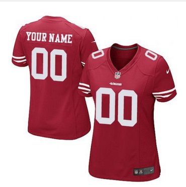 Women's Nike San Francisco 49ers Customized Limited Red Team Color NFL Jersey