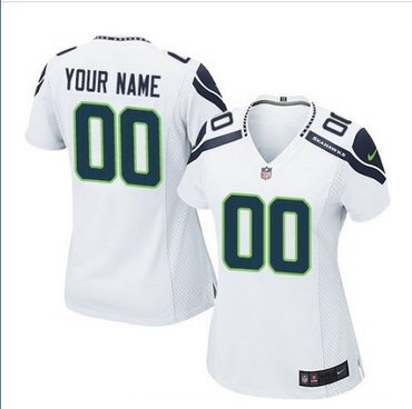 Women's Nike Seattle Seahawks Customized Limited White NFL Jersey