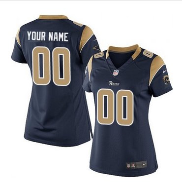 Women's Nike Los Angeles Rams Customized Elite Navy Blue Team Color NFL Jersey
