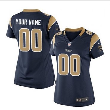 Women's Nike Los Angeles Rams Customized Limited Navy Blue Team Color NFL Jersey