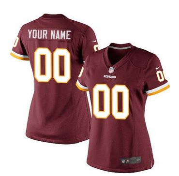 Women's Nike Washington Redskins Customized Elite Burgundy Red Team Color NFL Jersey