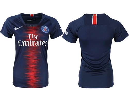 Women's Paris Saint-Germain Blank Home Soccer Club Jersey Women's Paris Saint-Germain Blank Home Soccer Club Jersey