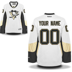 Women's Pittsburgh Penguins Reebok White Premier Away Custom Jersey