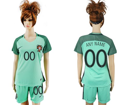 Women's Portugal Personalized Away Soccer Country Jersey Women's Portugal Personalized Away Soccer Country Jersey