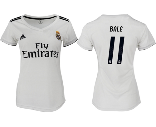 Women's Real Madrid #11 Bale Home Soccer Club Jersey Women's Real Madrid #11 Bale Home Soccer Club Jersey