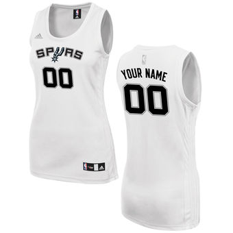 Women's San Antonio Spurs adidas White Custom Fashion Jersey
