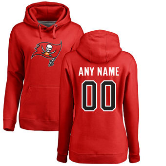 Women's Tampa Bay Buccaneers Pro Line Red Any Name & Number Logo Personalized Pullover Hoodie