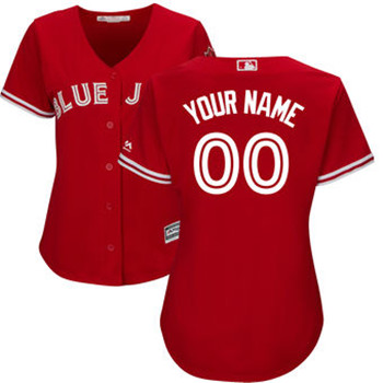 Women's Toronto Blue Jays Majestic Scarlet 2017 Cool Base Replica Customized Jersey