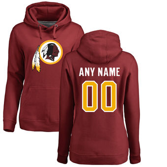 Women's Washington Redskins Pro Line Maroon Any Name & Number Logo Personalized Pullover Hoodie Women's Washington Redskins Pro Line Maroon Any Name & Number Logo Personalized Pullover Hoodie