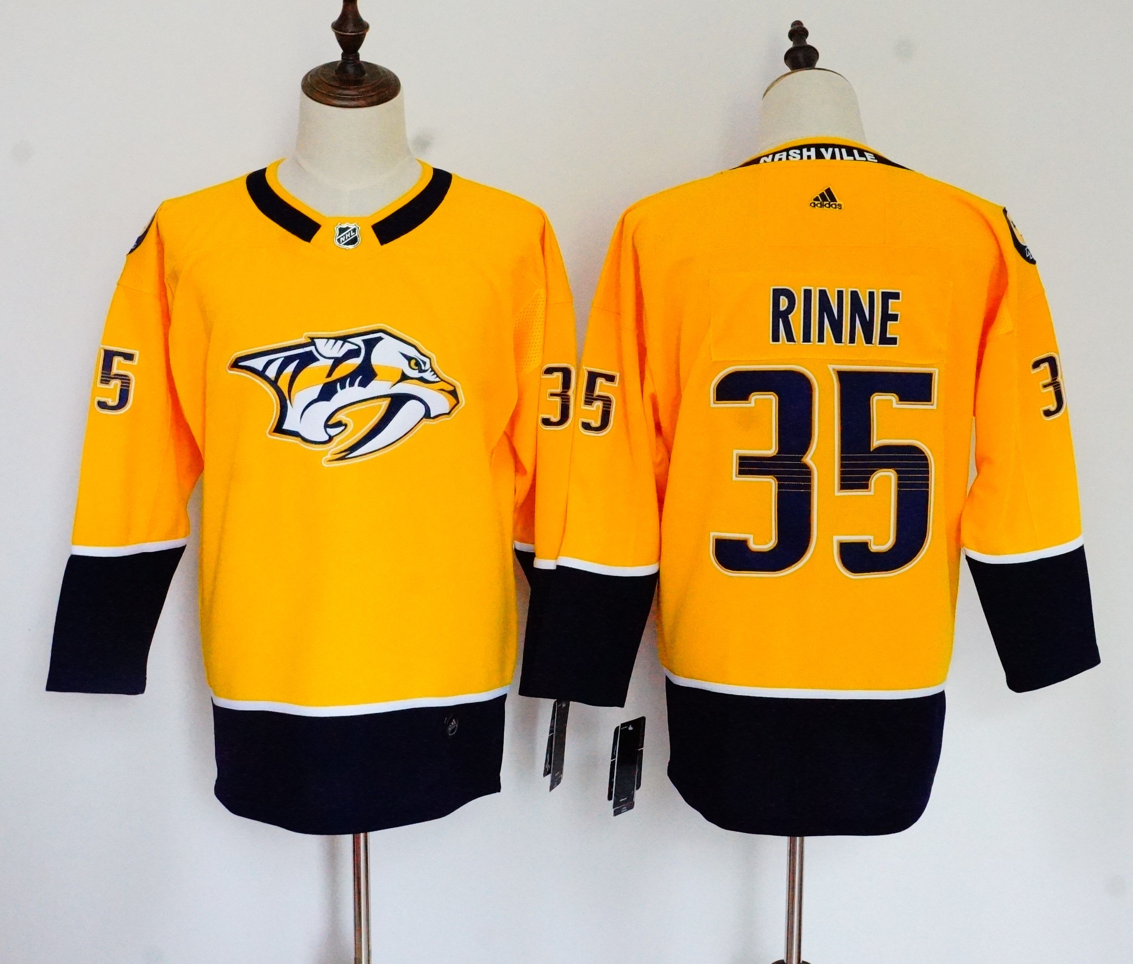 Women Adidas Predators #35 Viktor Arvidsson Yellow Home Authentic Drift Fashion Stitched NHL Jersey  1