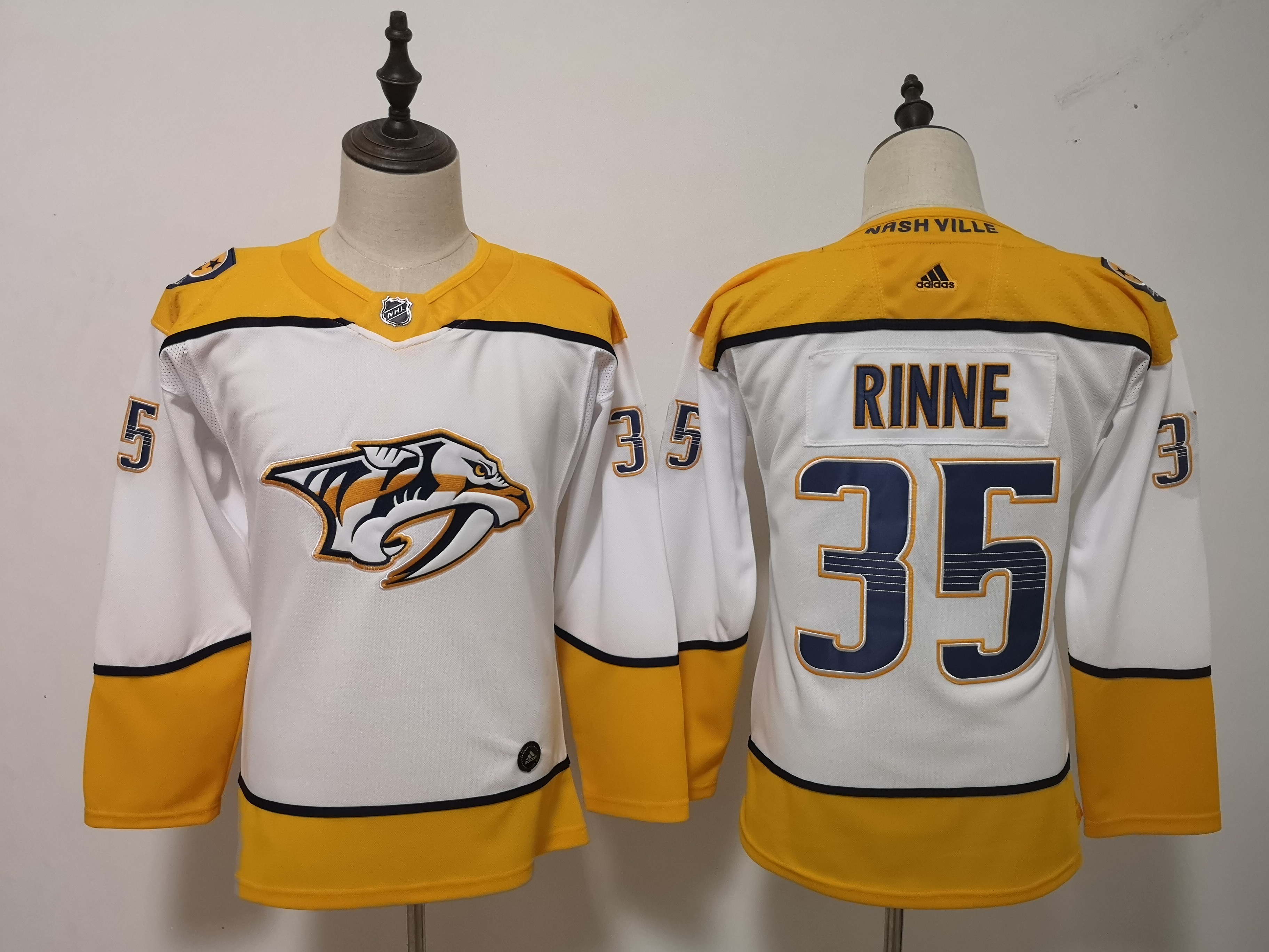 Women Adidas Predators #35 Viktor Arvidsson Yellow Home Authentic Drift Fashion Stitched NHL Jersey  2