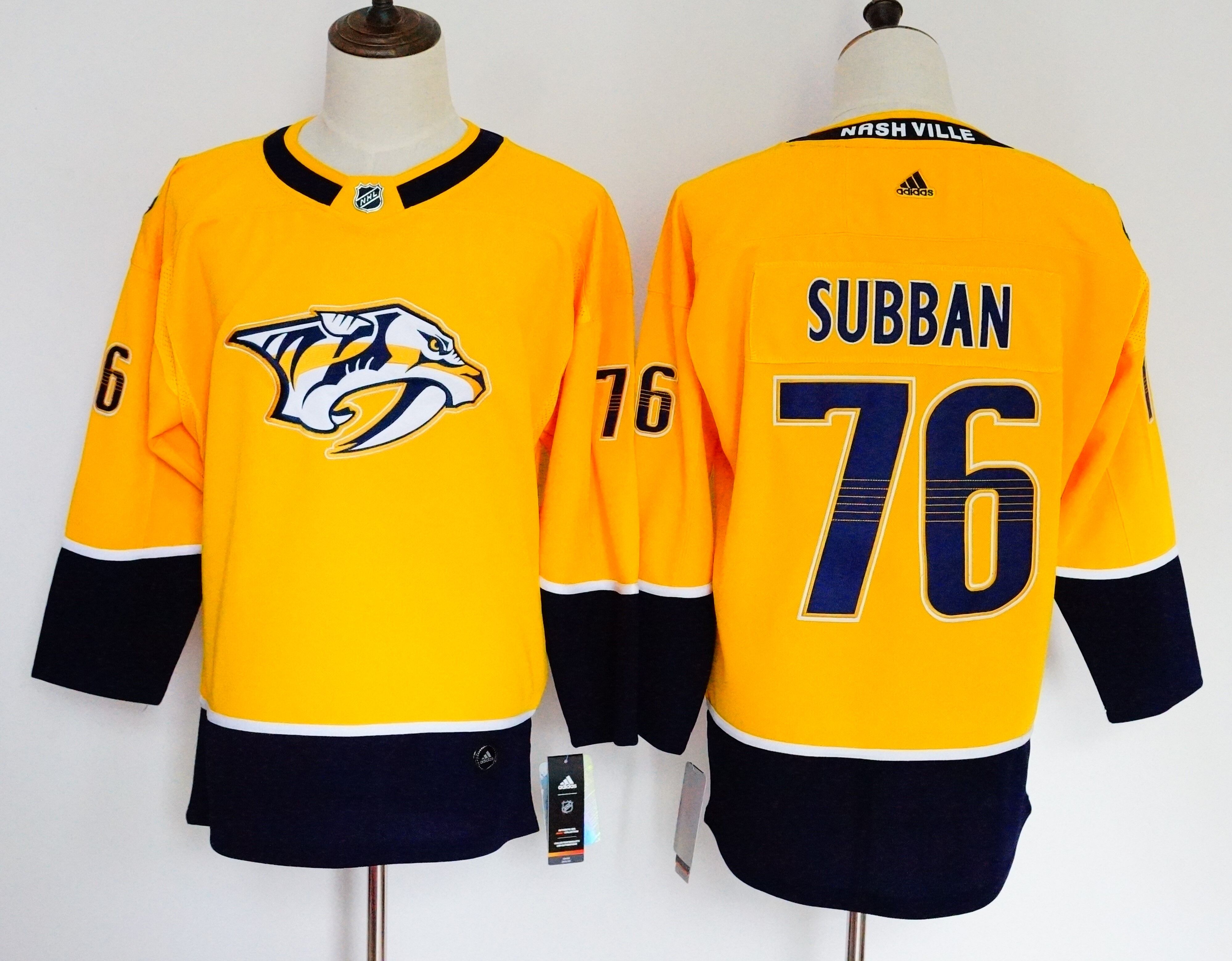 Women Adidas Predators #76 Viktor Arvidsson Yellow Home Authentic Drift Fashion Stitched NHL Jersey