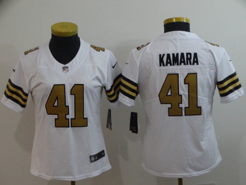 Women Nike Saints 41 Alvin Kamara White Women Color Rush Limited Jersey Women Nike Saints 41 Alvin Kamara White Women Color Rush Limited Jersey