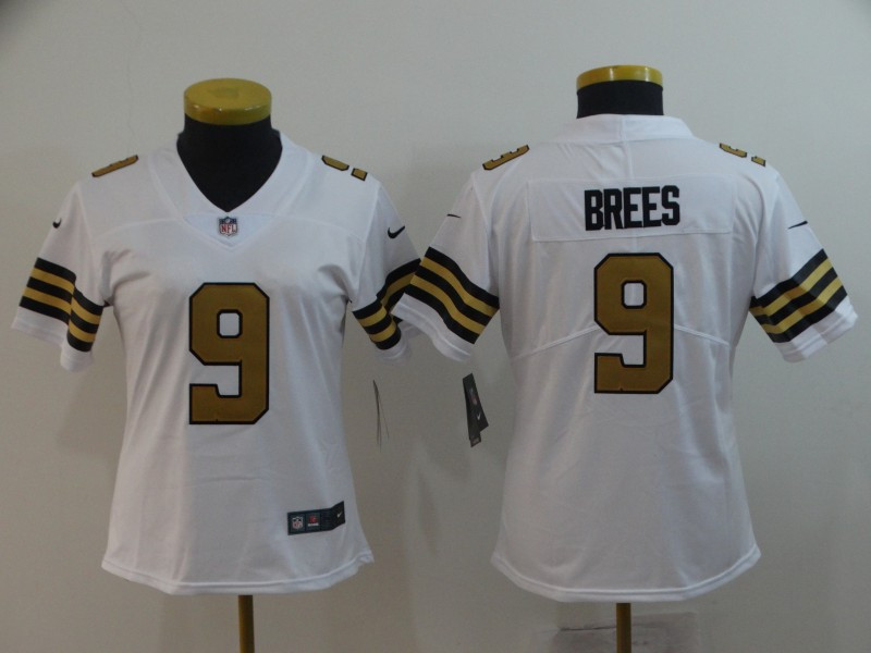 Women Nike Saints 9 Drew Brees White Women Color Rush Limited Jersey Women Nike Saints 9 Drew Brees White Women Color Rush Limited Jersey