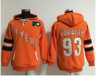 Women Philadelphia Flyers #93 Jakub Voracek Orange Old Time Heidi NHL Hoodie