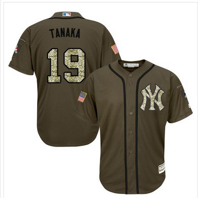 Yankees #19 Masahiro Tanaka Green Salute to Service Stitched MLB Jersey Yankees #19 Masahiro Tanaka Green Salute to Service Stitched MLB Jersey